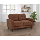  Coaster Furniture Bowen II 509972 Fabric Upholstered Track Arm Loveseat - Rust IMAGE 3