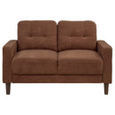  Coaster Furniture Bowen II 509972 Fabric Upholstered Track Arm Loveseat - Rust IMAGE 4