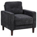  Coaster Furniture Bowen II 509983 Fabric Upholstered Track Arm Chair - Steel Grey IMAGE 1