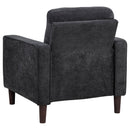  Coaster Furniture Bowen II 509983 Fabric Upholstered Track Arm Chair - Steel Grey IMAGE 4