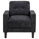  Coaster Furniture Bowen II 509983 Fabric Upholstered Track Arm Chair - Steel Grey IMAGE 5