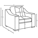  Coaster Furniture Ashlyn 552093 Fabric Upholstered Track Arm Accent Chair - Sand IMAGE 9