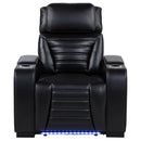  Coaster Furniture Zuma 603253PP Faux Leather Upholstered Dual Power LED Recliner - Black IMAGE 5