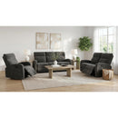  Coaster Furniture Hamilton 603374 Chenille Upholstered Manual Reclining Sofa - Charcoal Grey IMAGE 9