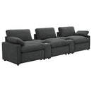  Coaster Furniture Collins 609531PT 5-Piece Power Reclining Home Theater Seating - Dark Grey IMAGE 1