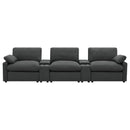  Coaster Furniture Collins 609531PT 5-Piece Power Reclining Home Theater Seating - Dark Grey IMAGE 3