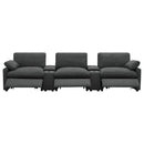  Coaster Furniture Collins 609531PT 5-Piece Power Reclining Home Theater Seating - Dark Grey IMAGE 4