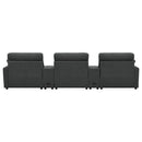  Coaster Furniture Collins 609531PT 5-Piece Power Reclining Home Theater Seating - Dark Grey IMAGE 6