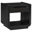  Coaster Furniture Leandro 704637 1-drawer Wood Occasional End Table - Burnished Black IMAGE 1
