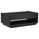  Coaster Furniture Leandro 704638-S2 2-piece Wood Coffee and End Table Set - Burnished Black IMAGE 1