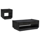  Coaster Furniture Leandro 704638-S2 2-piece Wood Coffee and End Table Set - Burnished Black IMAGE 5