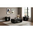  Coaster Furniture Leandro 704638-S3 3-piece Wood Coffee and End Table Set - Burnished Black IMAGE 2