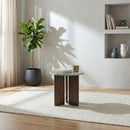  Coaster Furniture Jenna 706167 Round Marble Top Mango Wood End Table - Brown IMAGE 2
