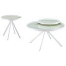  Coaster Furniture Briggs 706258-S2 2-piece Round Coffee and End Table Set - White IMAGE 1