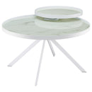  Coaster Furniture Briggs 706258-S3 3-piece Round Coffee and End Table Set - White IMAGE 4