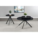  Coaster Furniture Briggs 706267 Round Marble Printed Glass Top End Table - Black IMAGE 10
