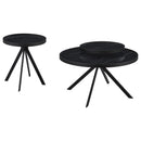  Coaster Furniture Briggs 706268-S2 2-piece Round Coffee and End Table Set - Black IMAGE 1