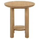  Coaster Furniture Ottowa 706297 Round Wood End Table with Shelf - Light Oak IMAGE 7