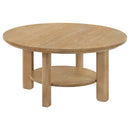  Coaster Furniture Ottowa 706298-S3 3-piece Round Wood Coffee Table Set - Light Oak IMAGE 6