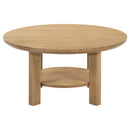  Coaster Furniture Ottowa 706298-S3 3-piece Round Wood Coffee Table Set - Light Oak IMAGE 9
