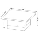  Coaster Furniture Devar 706408 Square Engineered Wood Coffee Table - Black IMAGE 7