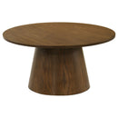  Coaster Furniture Franklin 706438-S3 3-piece Round Pedestal Coffee Table Set - Dark Brown IMAGE 6