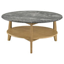  Coaster Furniture Bradley 706448-S2 2-Piece Round SmartTop Coffee Table Set - Grey/Natural IMAGE 5
