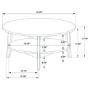  Coaster Furniture Bradley 706448-S3 3-Piece Round SmartTop Coffee Table Set - Grey/Natural IMAGE 11