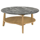  Coaster Furniture Bradley 706448-S3 3-Piece Round SmartTop Coffee Table Set - Grey/Natural IMAGE 3