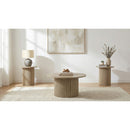  Coaster Furniture Hamlyn 706498-S3 3-piece Round Fluted Coffee and End Table Set - Natural Oak IMAGE 2