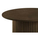  Coaster Furniture Hamlyn 706518-S3 3-piece Round Fluted Coffee and End Table Set - Walnut IMAGE 3