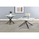  Coaster Furniture Carvell 708138-S2 2-piece Square Coffee and End Table Set - Mirage White IMAGE 3