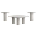  Coaster Furniture Astoria 709668-S3 3-piece Marble Coffee and End Table Set - White IMAGE 1