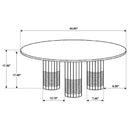  Coaster Furniture Astoria 709668-S3 3-piece Marble Coffee and End Table Set - White IMAGE 8