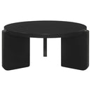  Coaster Furniture Cordova 709678-S2 2-piece Solid Wood Coffee and End Table Set - Black IMAGE 3