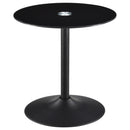  Coaster Furniture Ganso 709688-S3 3-piece Round Glass Top Coffee and End Table Set - Black IMAGE 3