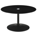  Coaster Furniture Ganso 709688-S3 3-piece Round Glass Top Coffee and End Table Set - Black IMAGE 4