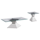 Coaster Furniture Jenny 710208-S2 2-piece Rectangular Coffee and End Table Set - Chrome IMAGE 1