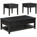  Coaster Furniture Concord 710578-S3 3-piece Coffee and End Table Set - Distressed Java IMAGE 2