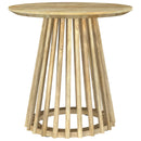  Coaster Furniture Touhy 710607 Round Solid Wood Side Table - Natural Mango IMAGE 2