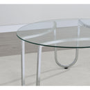  Coaster Furniture Beller 710907 Round Tempered Glass Top Side Table - Chrome IMAGE 7