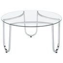  Coaster Furniture Beller 710908-S2 2-piece Round Tempered Glass Top Coffee Table Set - Chrome IMAGE 9