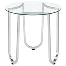  Coaster Furniture Beller 710908-S3 3-piece Round Tempered Glass Top Coffee Table Set - Chrome IMAGE 12