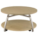  Coaster Furniture Dacre 720318 Round Engineered Wood Top Coffee Table - Greige IMAGE 7
