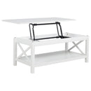  Coaster Furniture Skyview 722088 44-inch Rectangular Lift Top Coffee Table - White IMAGE 2