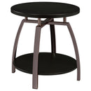  Coaster Furniture Dacre 722208-S2 2-piece Round Coffee and End Table Set - Dark Charcoal IMAGE 3