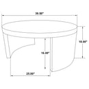  Coaster Furniture Sweeney 722828 39-inch Round Wood Occasional Coffee Table - Black IMAGE 5