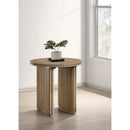  Coaster Furniture Adina 722937 Round Wood End Table - Distressed Light Brown IMAGE 4
