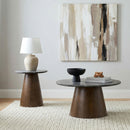  Coaster Furniture Franklin 722978 36-inch Round Pedestal Coffee Table - Grey/Dark Brown IMAGE 6