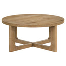  Coaster Furniture Kessler 735988-S2 2-piece Round Sculptural Wood Coffee Table Set - Light Oak IMAGE 9